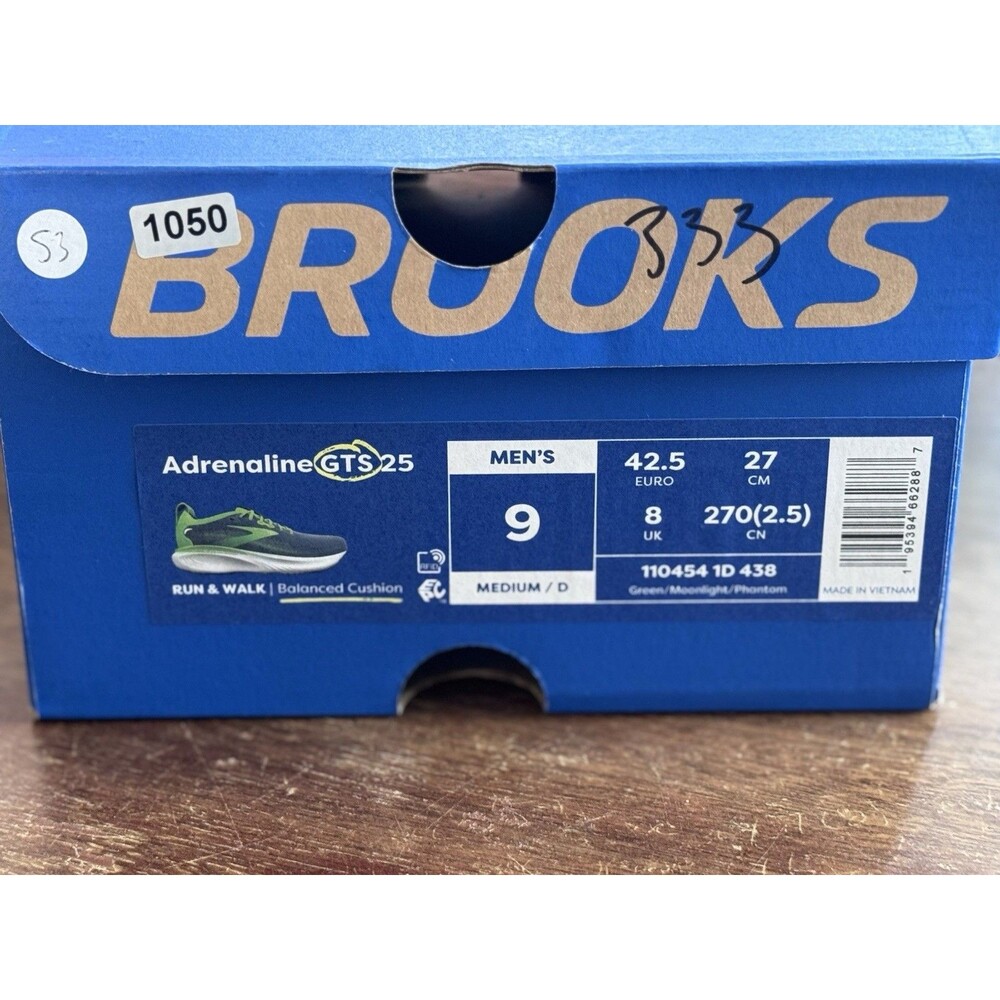 Men’s Size 9 Brooks Adrenaline GTS 25 Green Moonlight Phantom 110454 1D 438 NIB - Picture 7 of 7